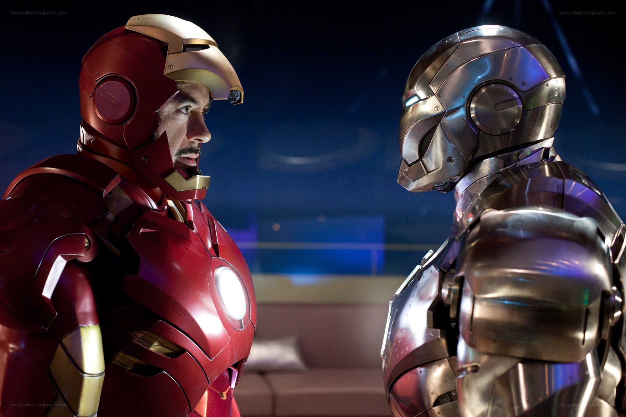 Iron Man facing his armor