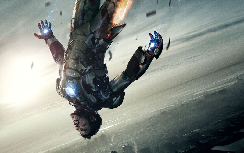 Iron Man Falling — Gray