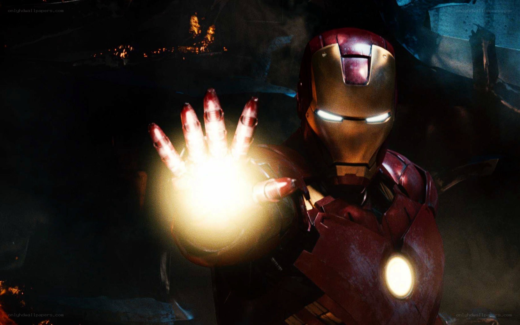 Iron Man firing repulsor blast