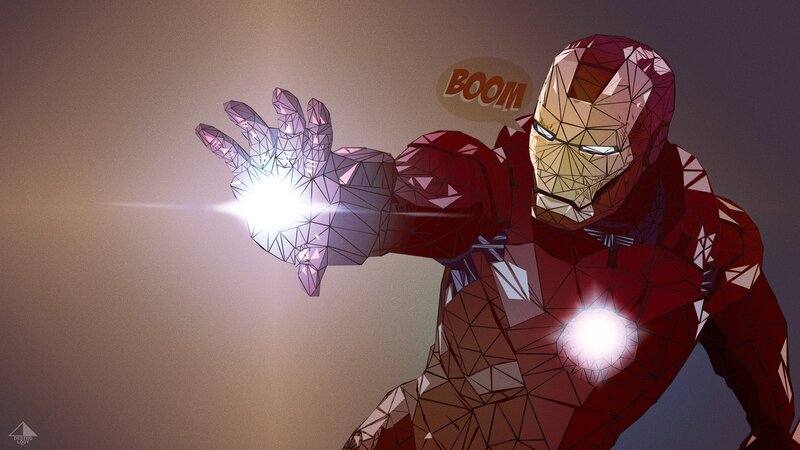 Iron Man firing repulsor blast