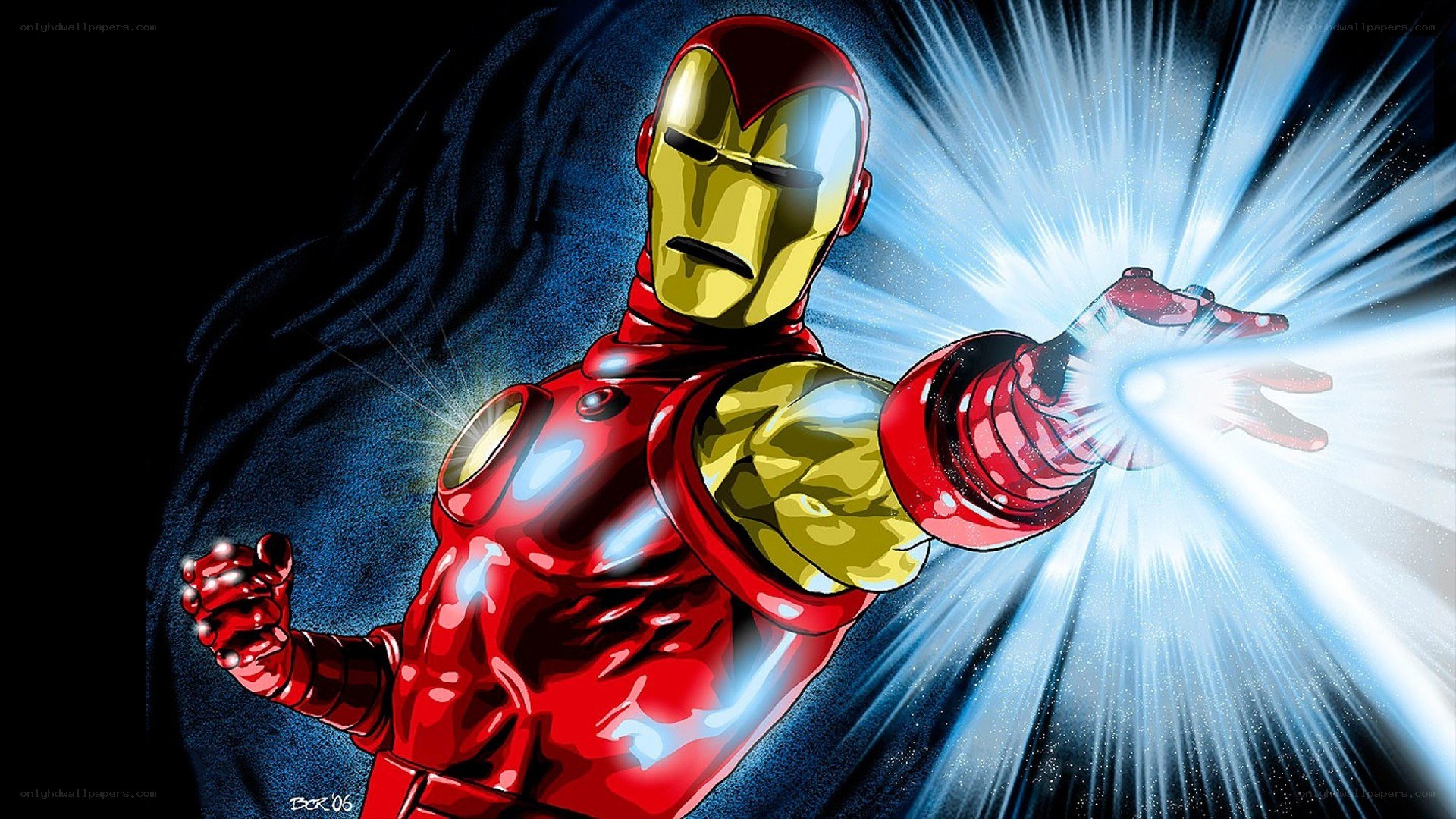Iron Man firing repulsor blast