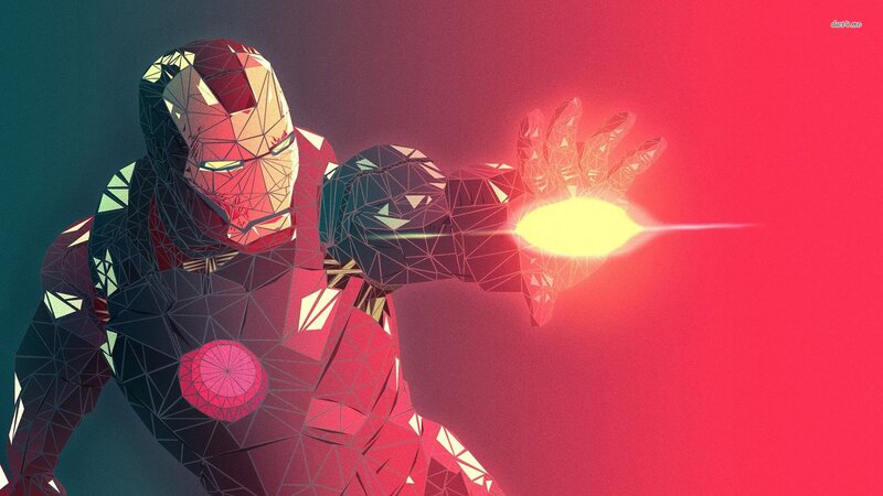 Iron Man Firing Repulsor — Red, Dramatic