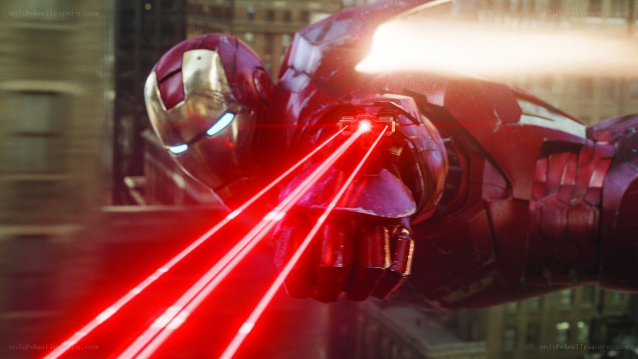 Iron Man firing repulsors