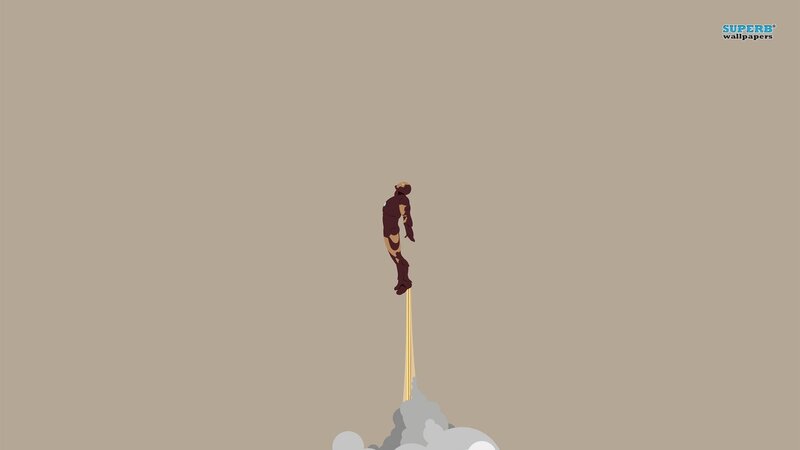 Iron Man Flying — Brown