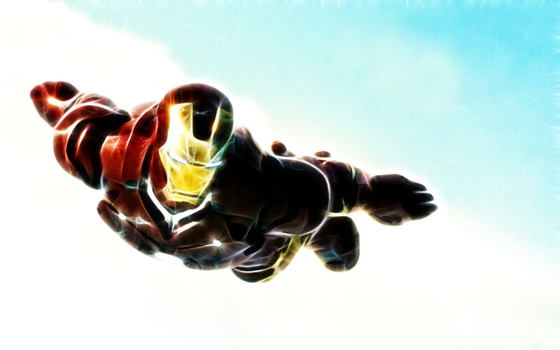 Iron Man Flying — Red, Dramatic, Digital Art, Suit