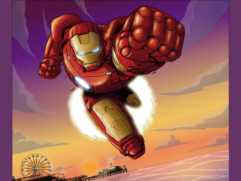 Iron Man Flying — Red
