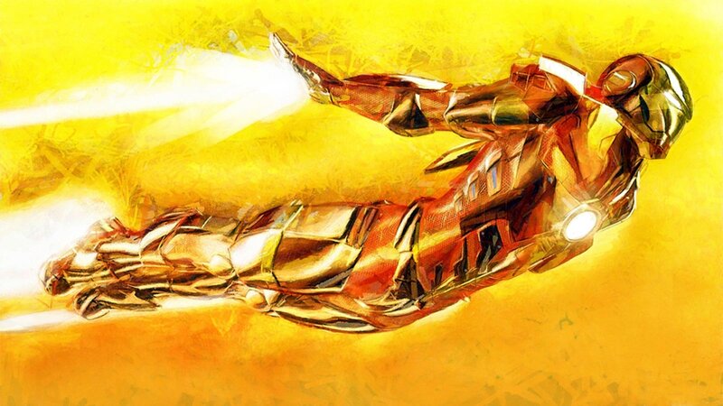 Iron Man Flying — Yellow