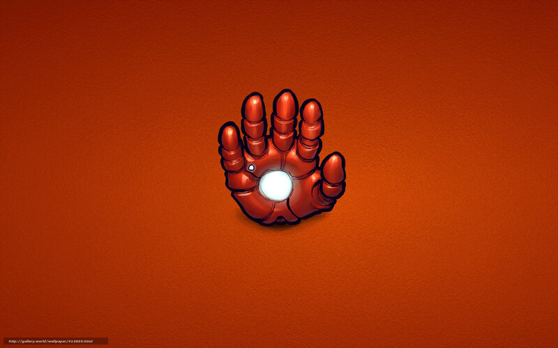 Iron Man hand on orange