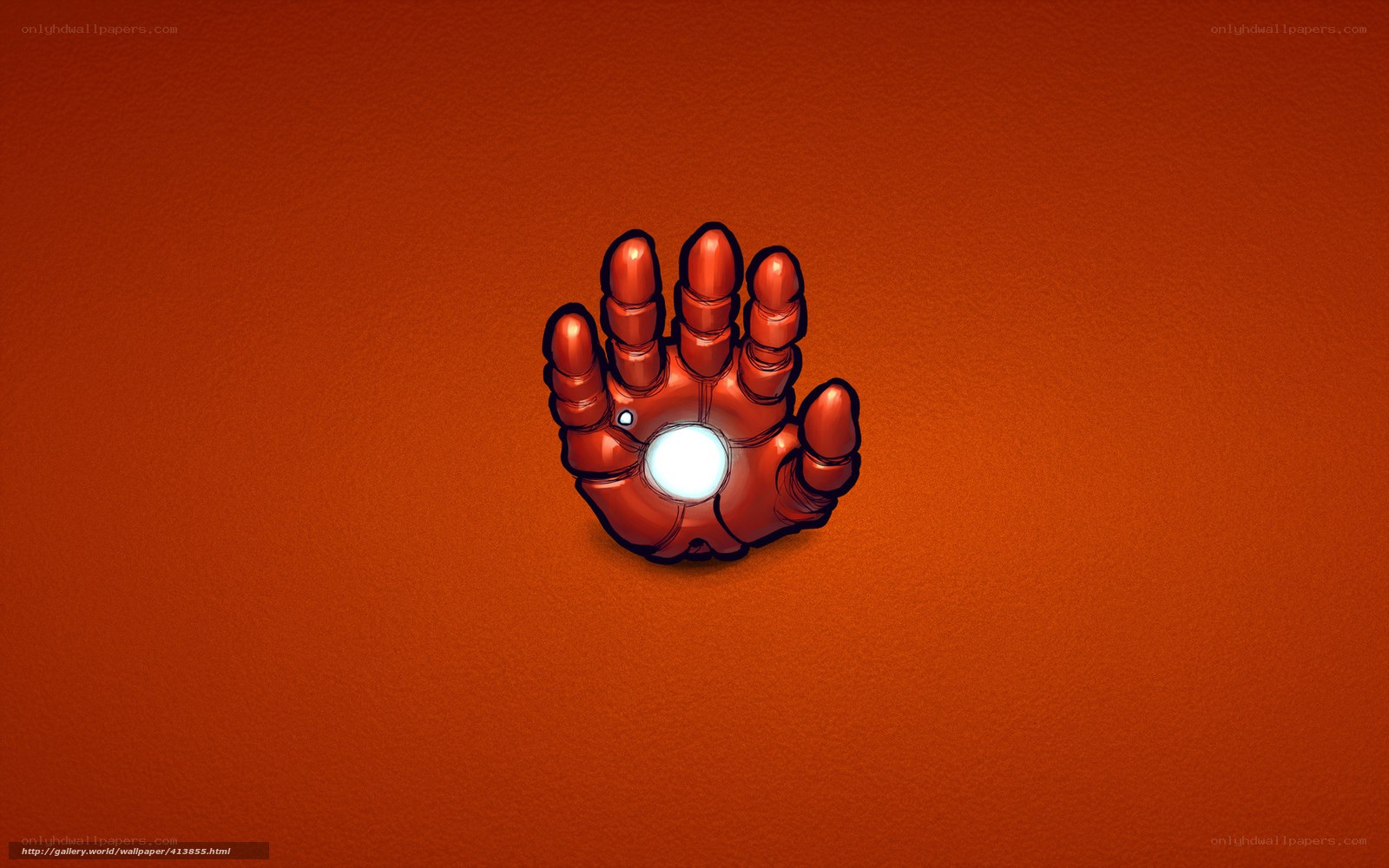 Iron Man hand on orange