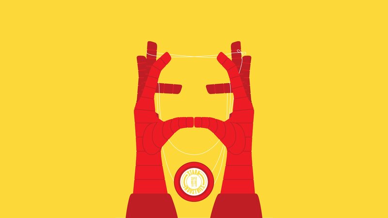 Iron Man hands forming mask