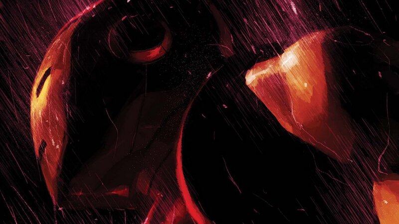 Iron Man Helmet — Black, Dramatic, Night