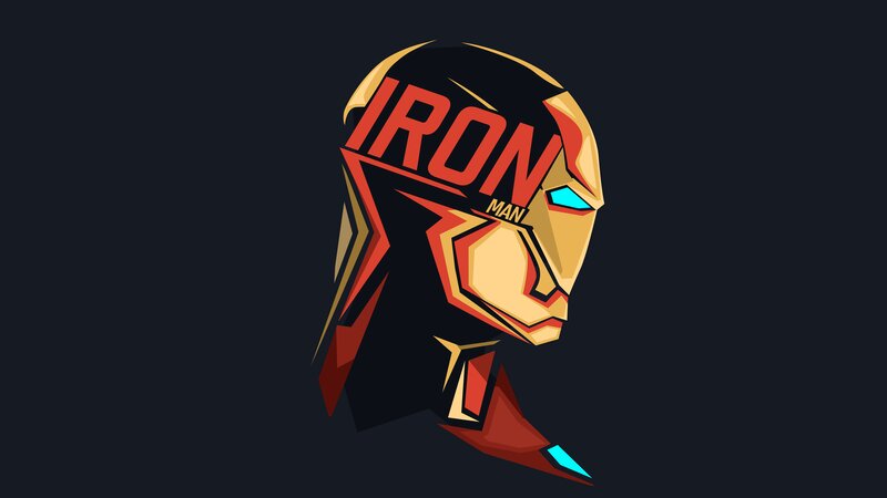 Iron Man Helmet — Black, Dramatic, Vector Art, Eyes