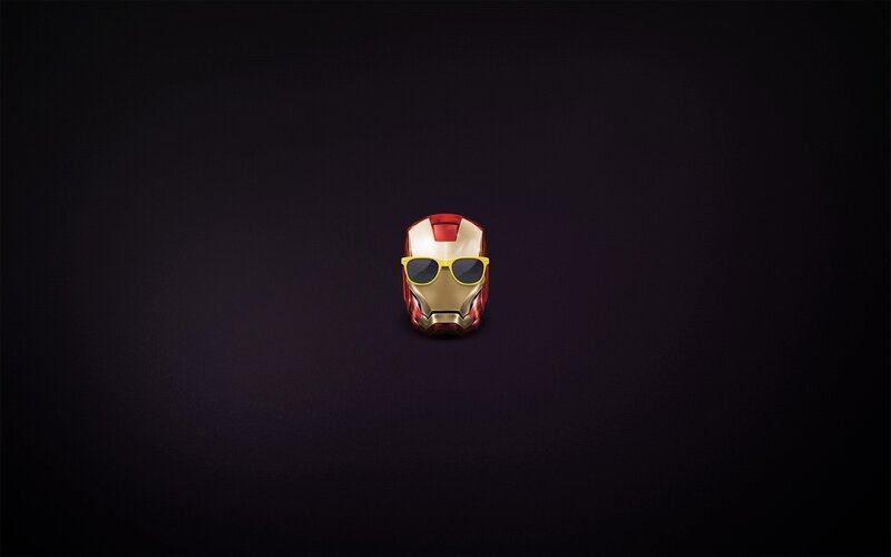 Iron Man Helmet — Black, Minimalist, Digital Art