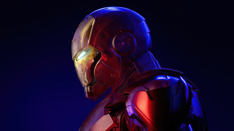 Iron Man Helmet — Blue, Dramatic