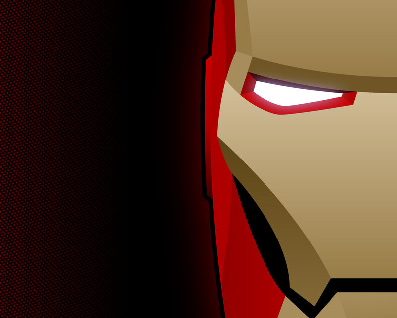 Iron Man Helmet — Gold, Dramatic, Digital Art, Eye Light