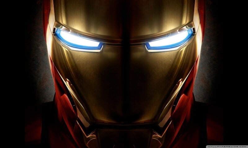 Iron Man Helmet — Gold, Dramatic, Digital Art, Eyes, Armor