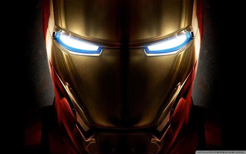 Iron Man Helmet — Gold, Dramatic, Digital Art, Eyes, Mask