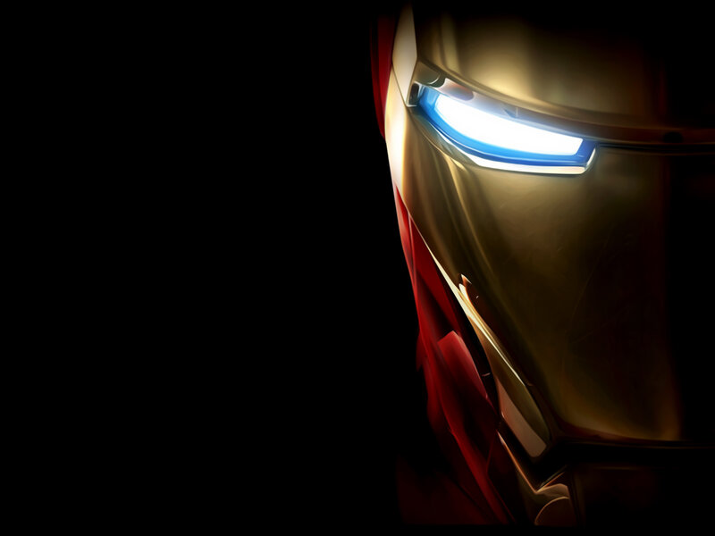 Iron Man Helmet — Gold, Dramatic, Digital Art, Mask