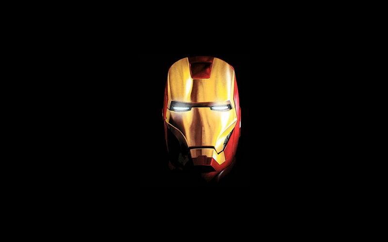 Iron Man Helmet — Gold, Dramatic, Digital Art