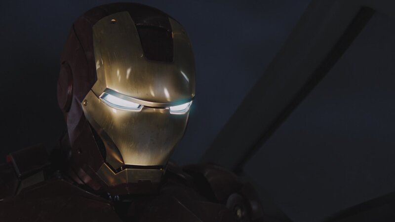 Iron Man Helmet — Gold, Dramatic, Night