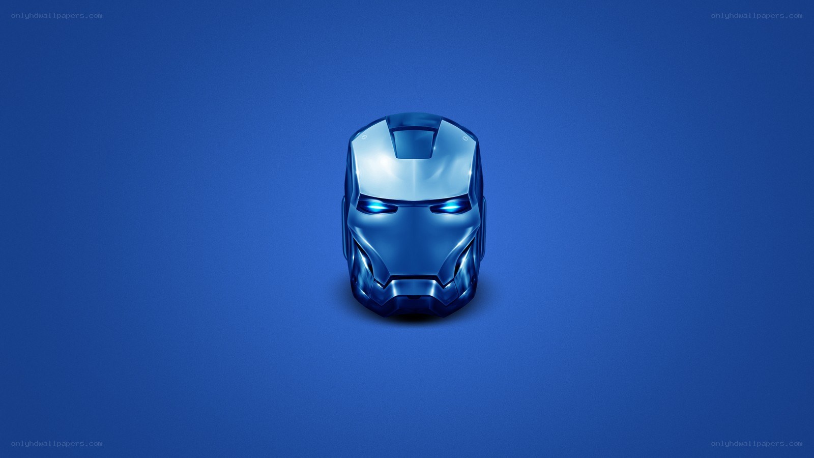 Iron Man helmet on blue