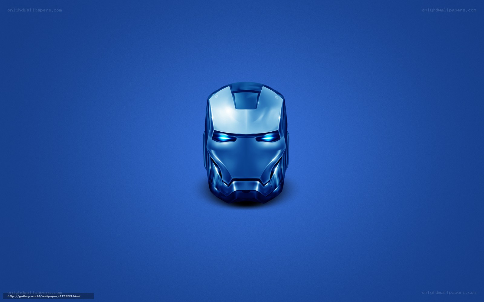 Iron Man helmet on blue