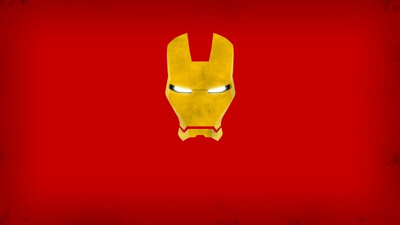 Iron Man helmet on red