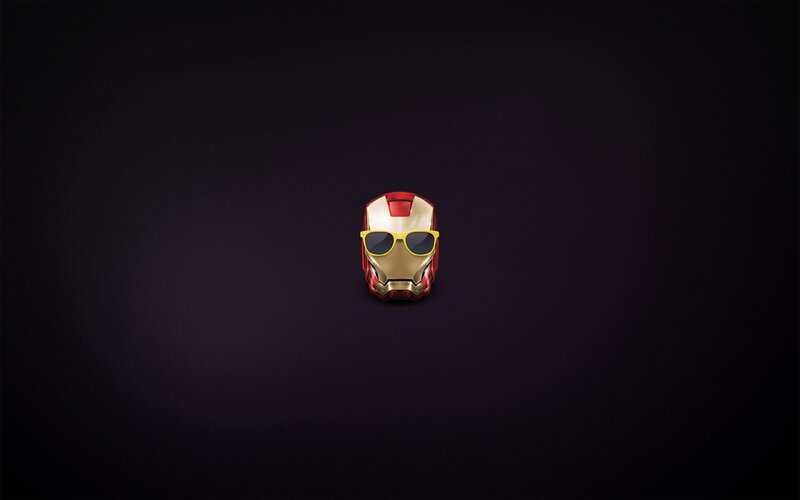 Iron Man Helmet — Red, Minimalist, Digital Art