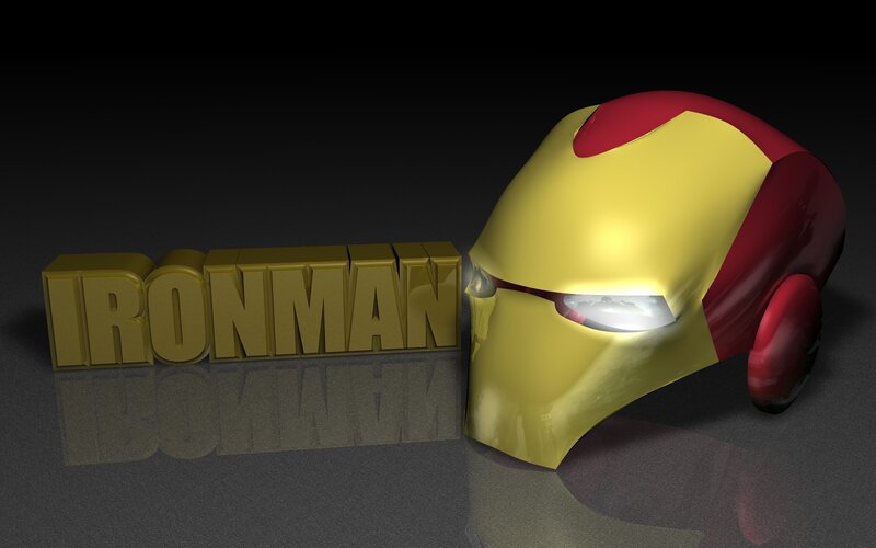 Iron Man Helmet — Yellow, Dramatic, 3d Render