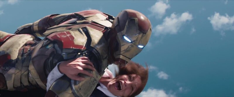 Iron Man Holding Woman