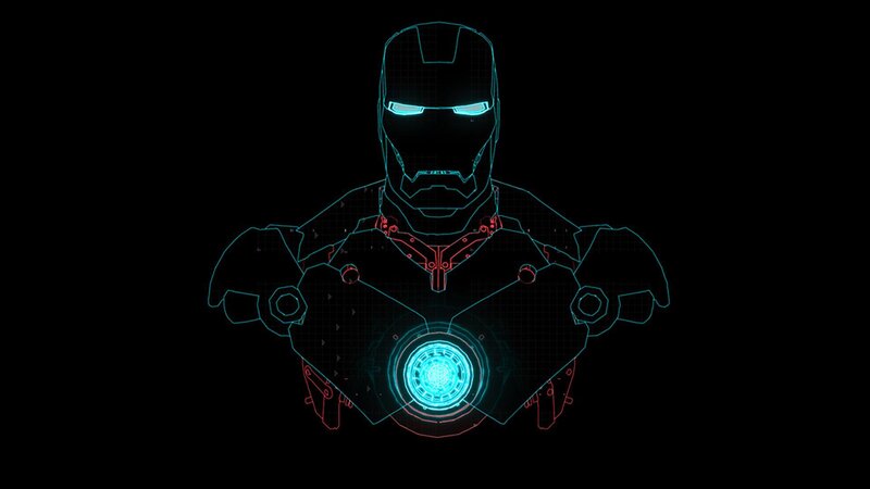 Iron Man hologram outline
