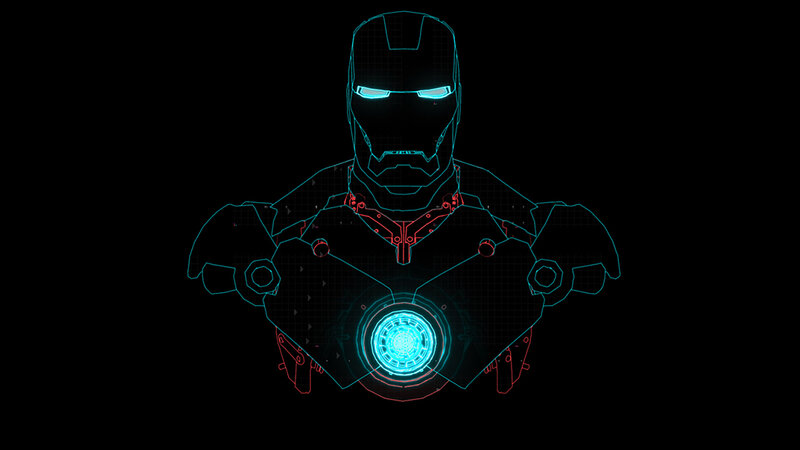 Iron Man hologram outline