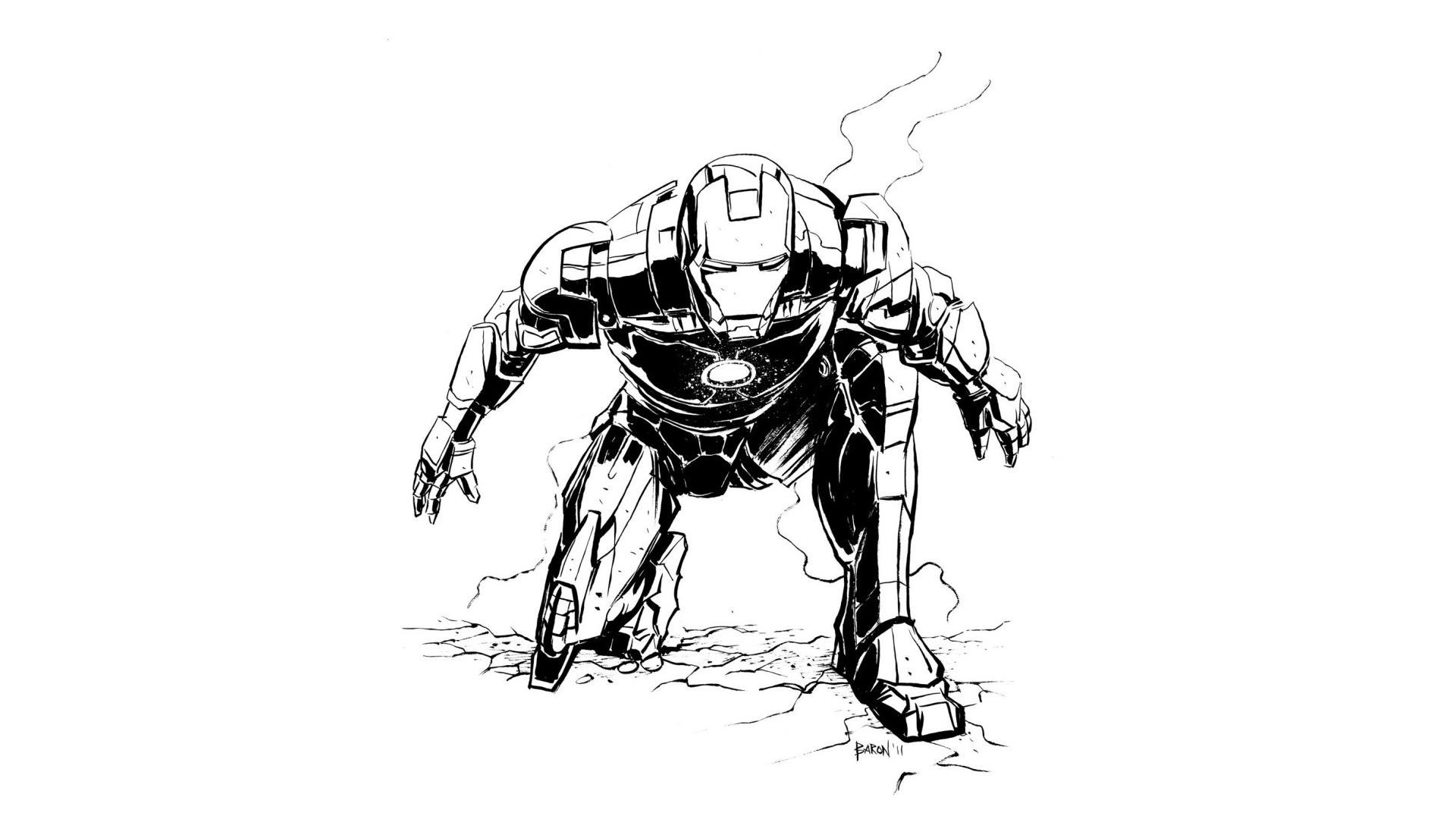 Iron Man in a crouched pose