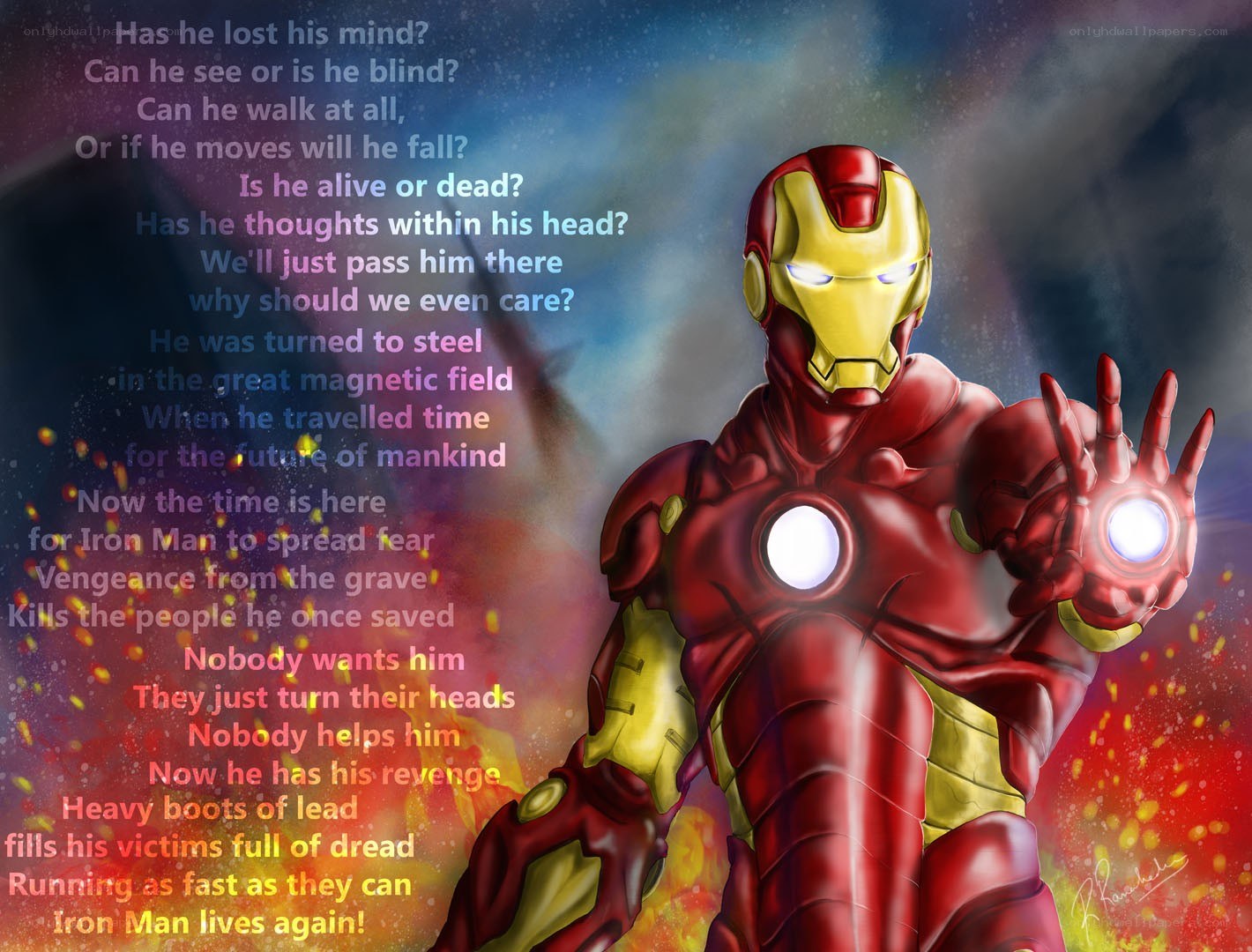 Iron Man in a dramatic scene