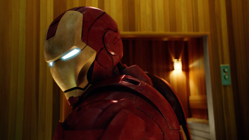 Iron Man in a wooden room