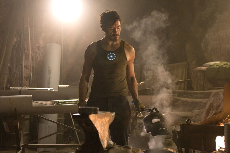 Iron Man in a workshop