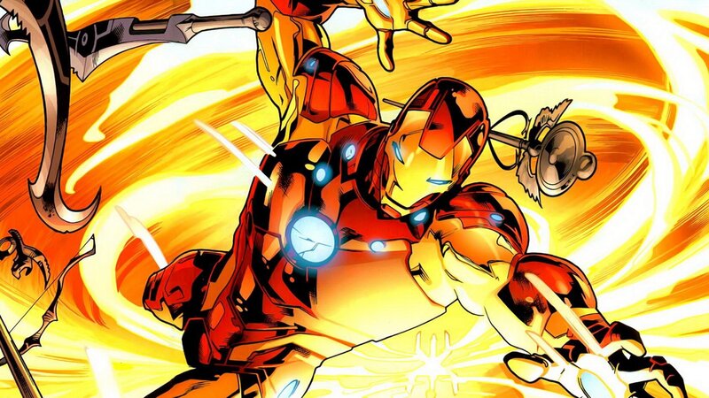 Iron Man in Action — Red, Dramatic