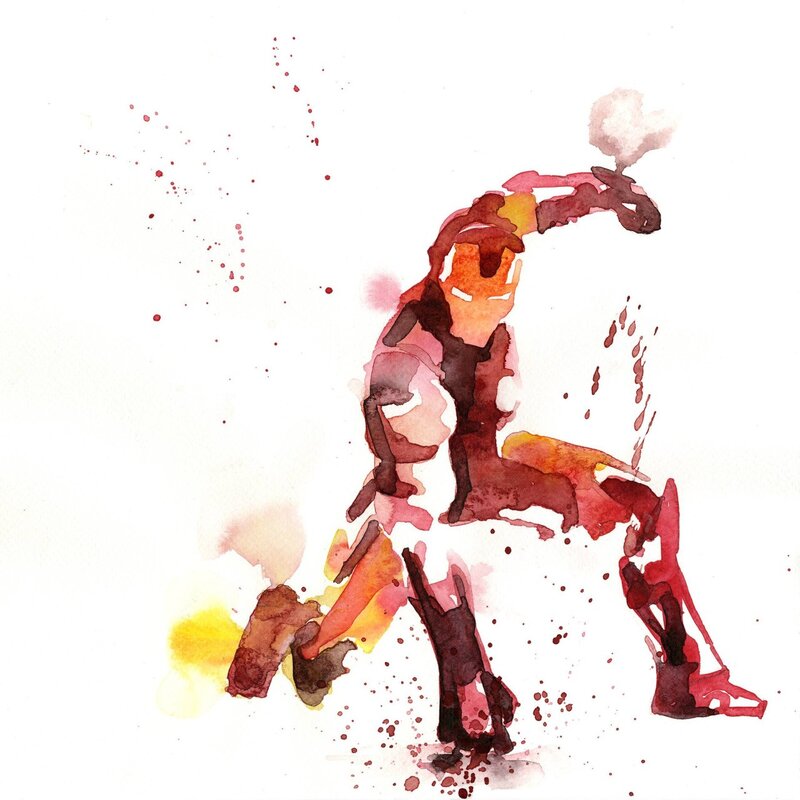 Iron Man in Action — Red