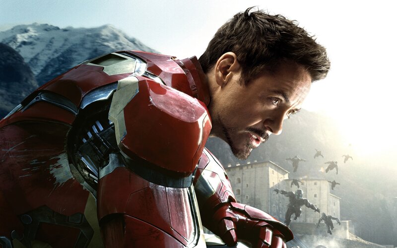 Iron Man in Armor — Red, Dramatic, Afternoon