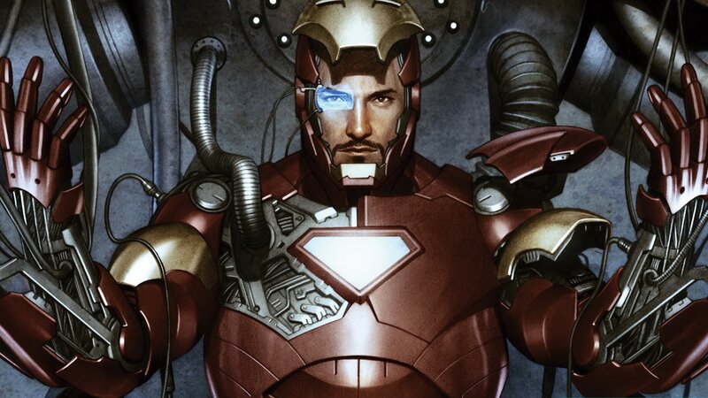 Iron Man in Armor — Red, Dramatic, Comic, Helmet, Chest Reactor