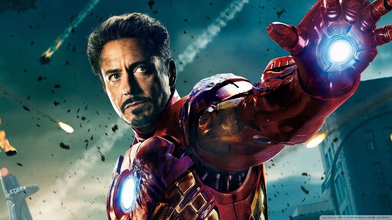 Iron Man in Armor — Red, Dramatic, Digital Art, City