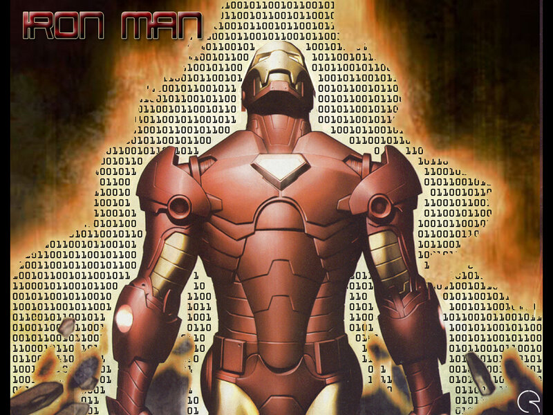 Iron Man in binary code