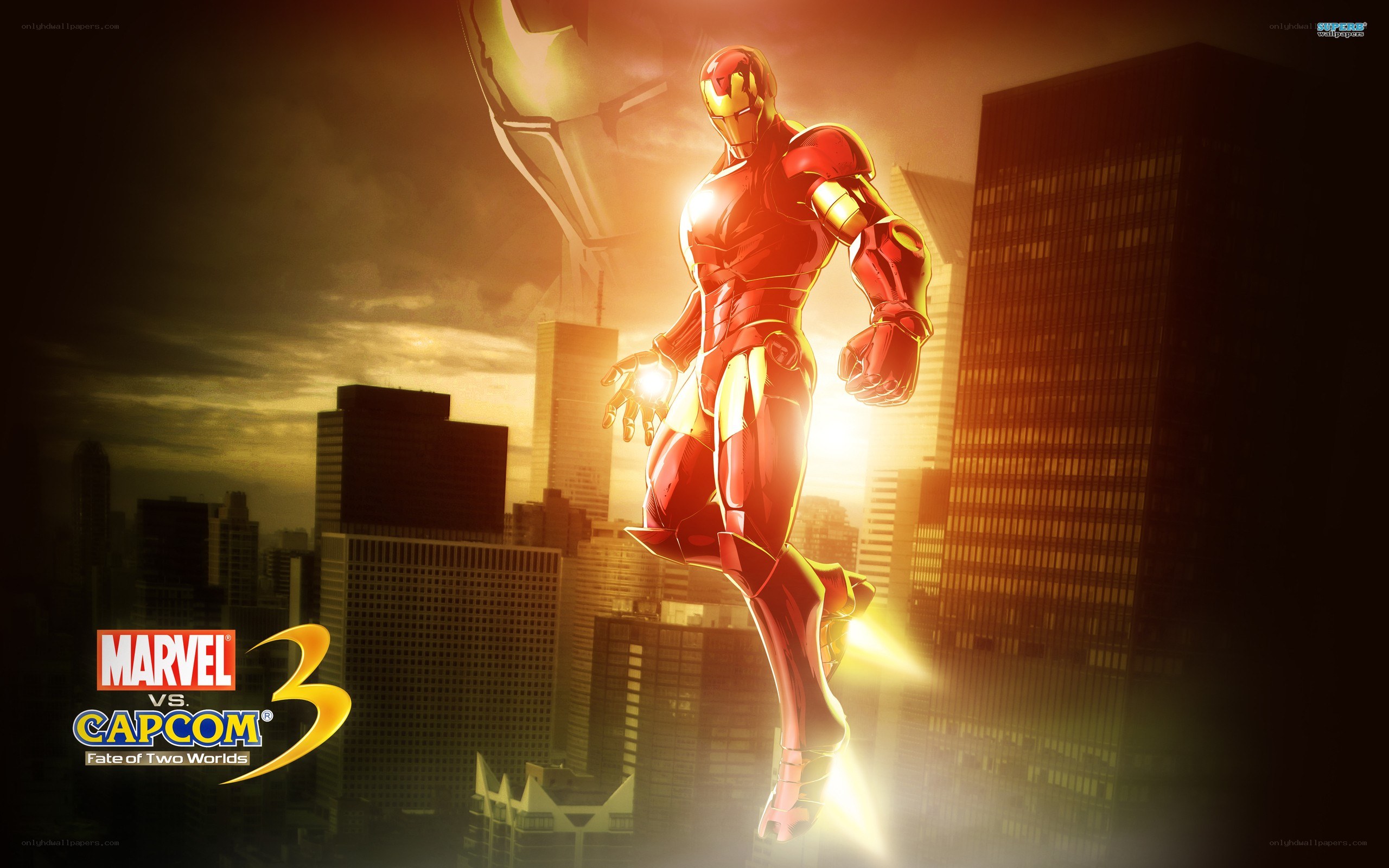 Iron Man in cityscape
