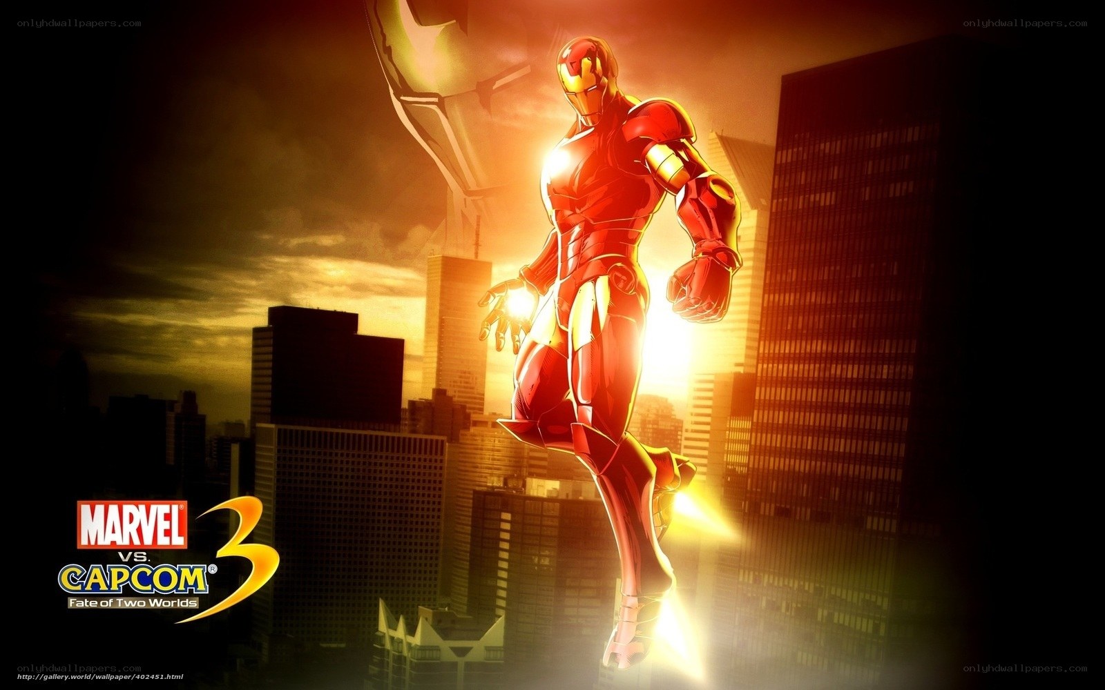 Iron Man in cityscape