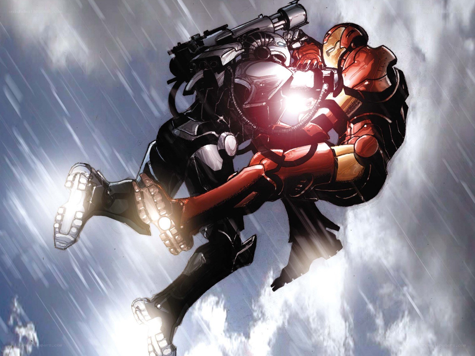 Iron Man in combat flight