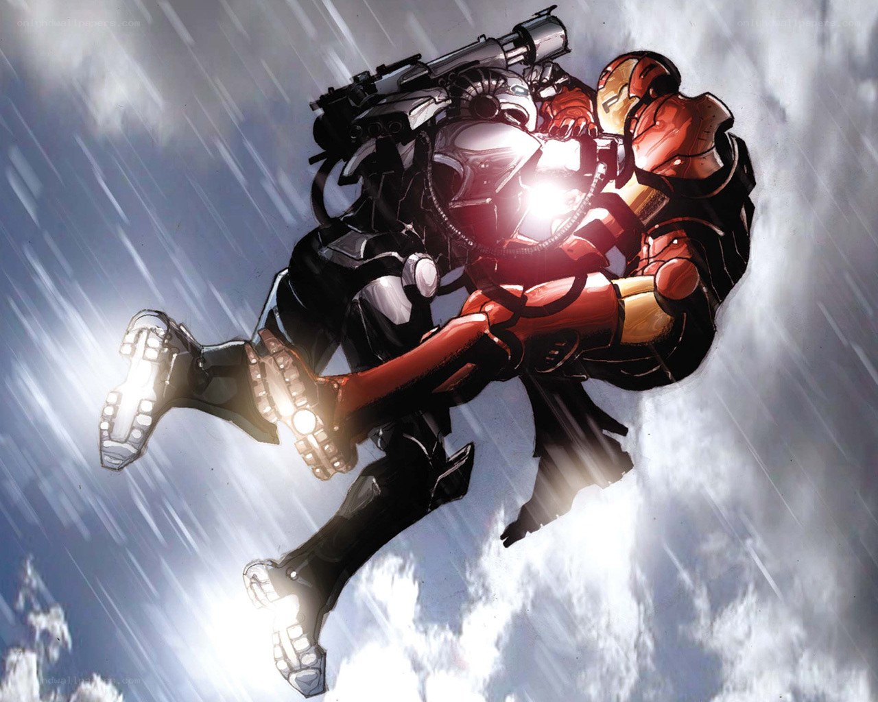 Iron Man in combat flight