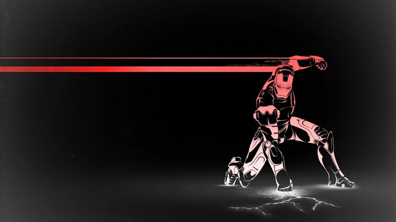 Iron Man in Combat Pose — Black