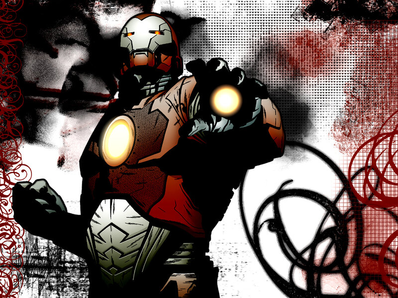 Iron Man in combat stance