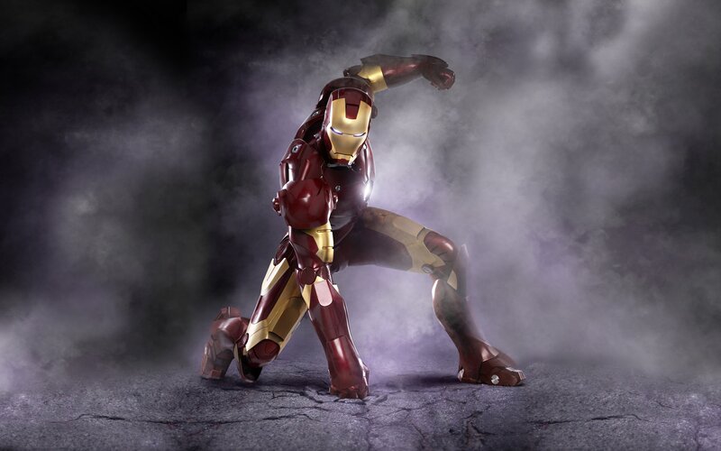 Iron Man in combat stance