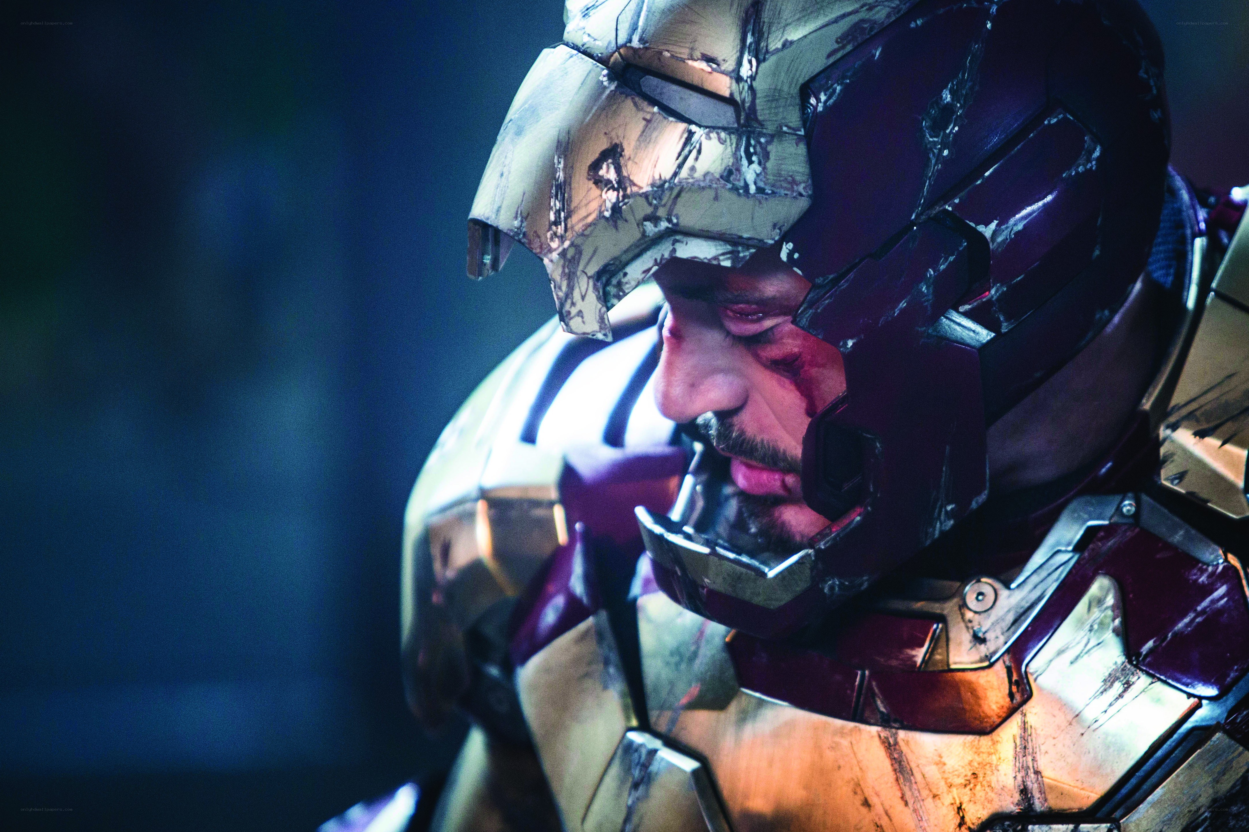 Iron Man in damaged armor